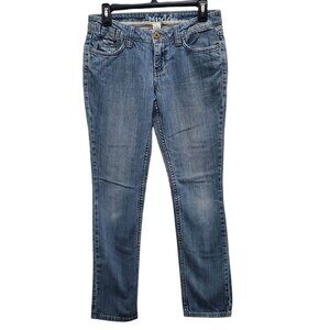 Mudd Junior's Vintage Y2K Light Wash Distressed Denim Low Rise Skinny Jeans Sz 7